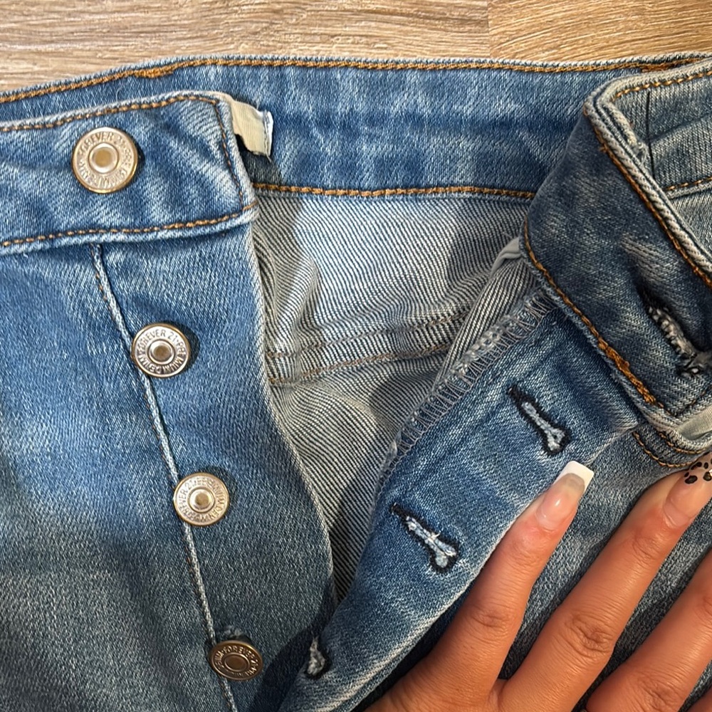Blue Ankle Cropped Distressed Jeans - Picture 3 of 5